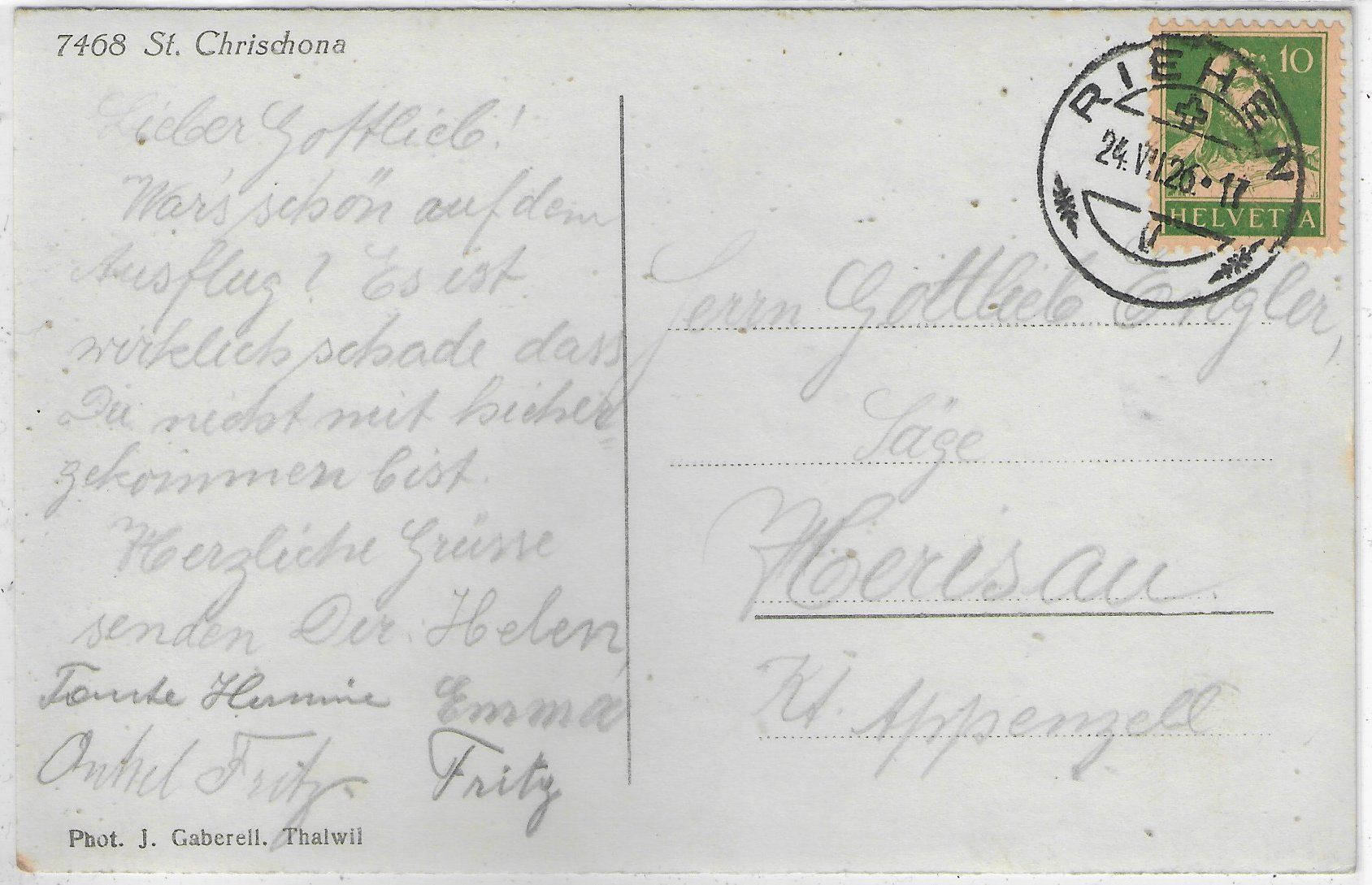 Cartoline postali: St. Chrischona bei Riehen – Usato da Ettingen venduto da Kartenplanet 1