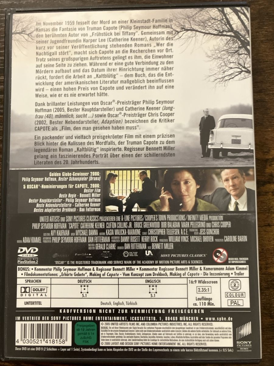 Tutti i DVDs: Capote DVD – Usato da Glarus venduto da Jhuber78 1