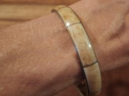 Bracelet vintage os et laiton