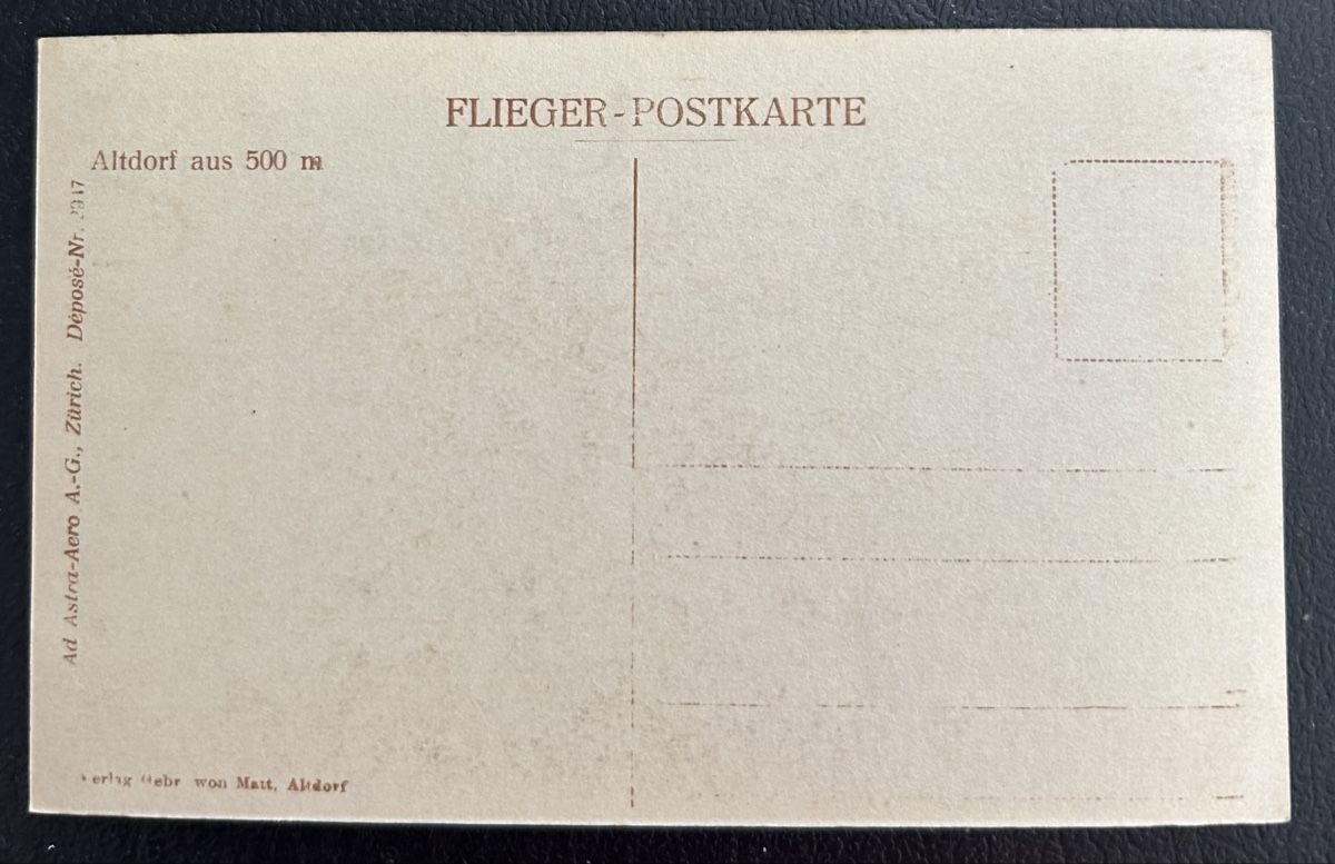 Cartoline postali: Fliegerpostkarte Altdorf  – Usato da Horw venduto da Tellbub 1