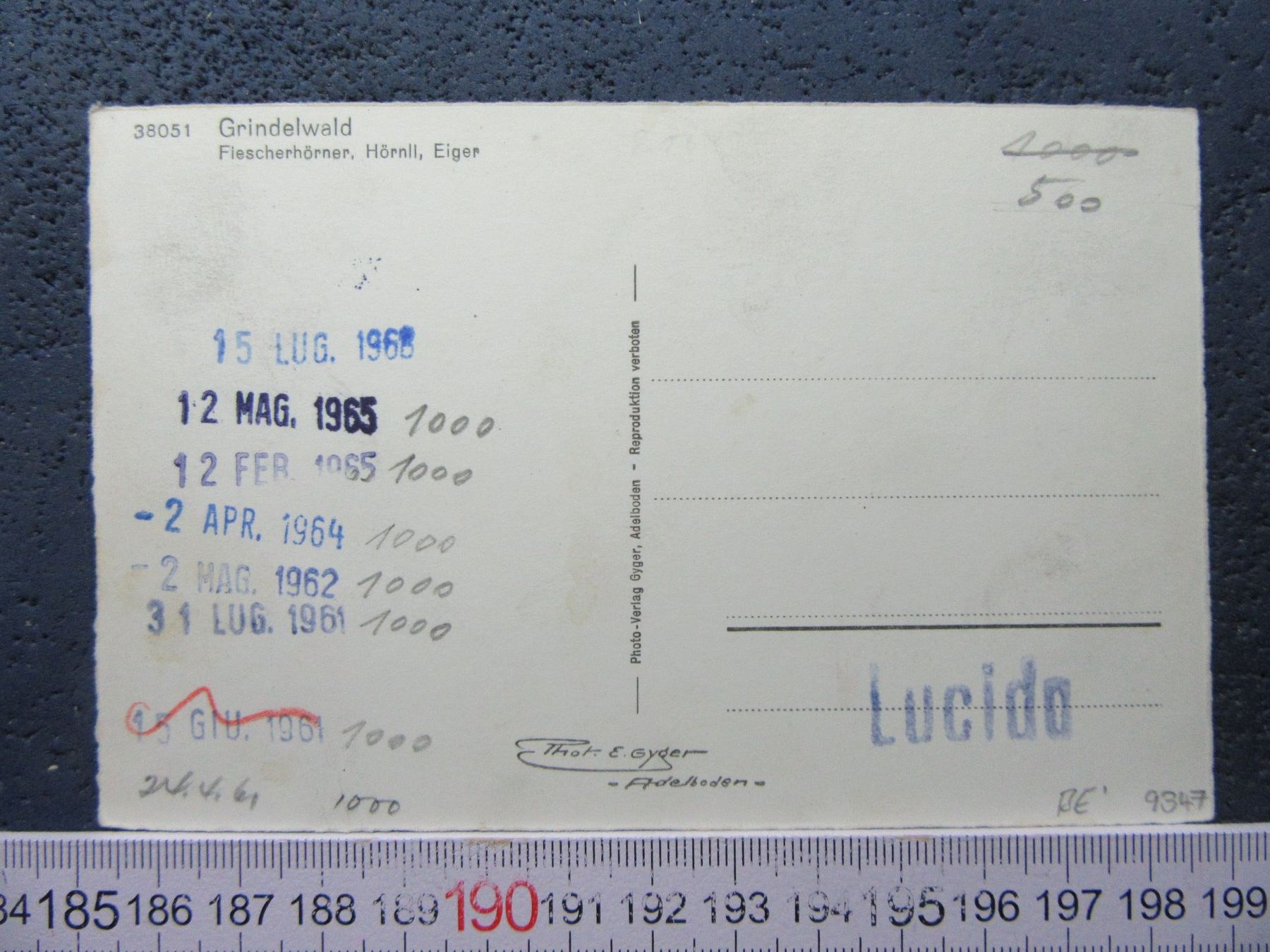 Cartoline postali: GRINDELWALD 1961 AK BEO – Usato da Ettingen venduto da Hausi4711 1