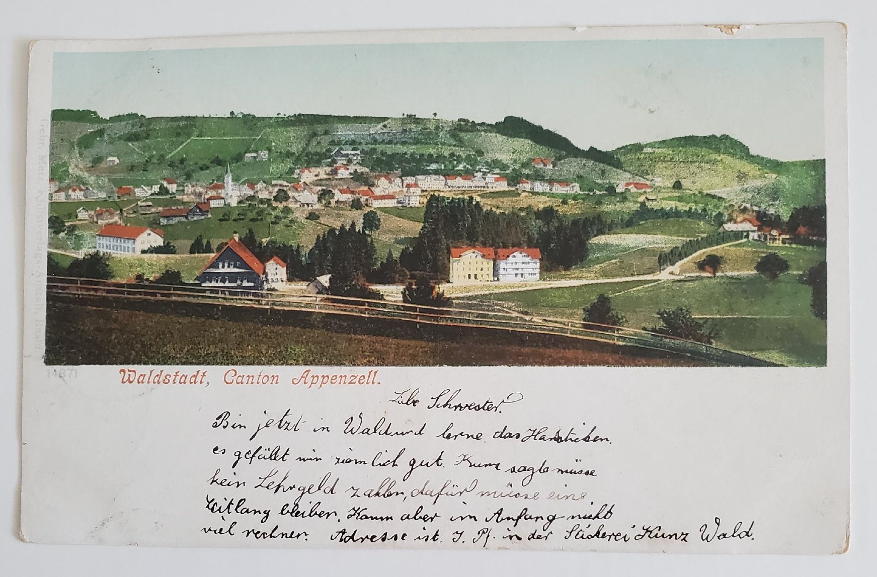 Cartoline postali: AK Waldstadt, Kt. Appenzell – Usato da Opfikon venduto da Diversamente