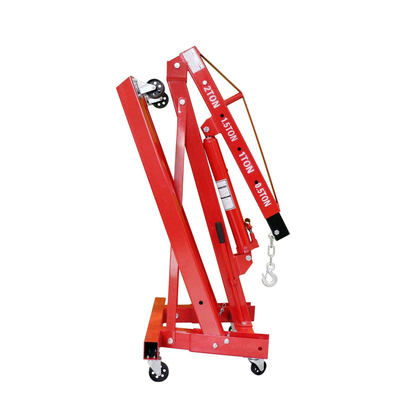 Carmax Werkstattkran 2 Pumpen – 2000 Kg, 2,6 M Hubhöhe, 4-fach Ausleger, Klappbar | Inkl. Balancierer & Kette