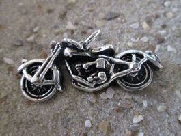 Wundervoller Ketten Anhänger Motorrad aus 925er Sterl Silber