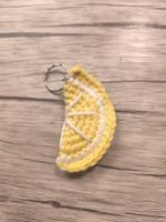 Porte-clés quartier de citron en crochet fait main neuf