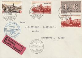 Flugpost Brief-Zürich-Bern 1943 Eilsendung
