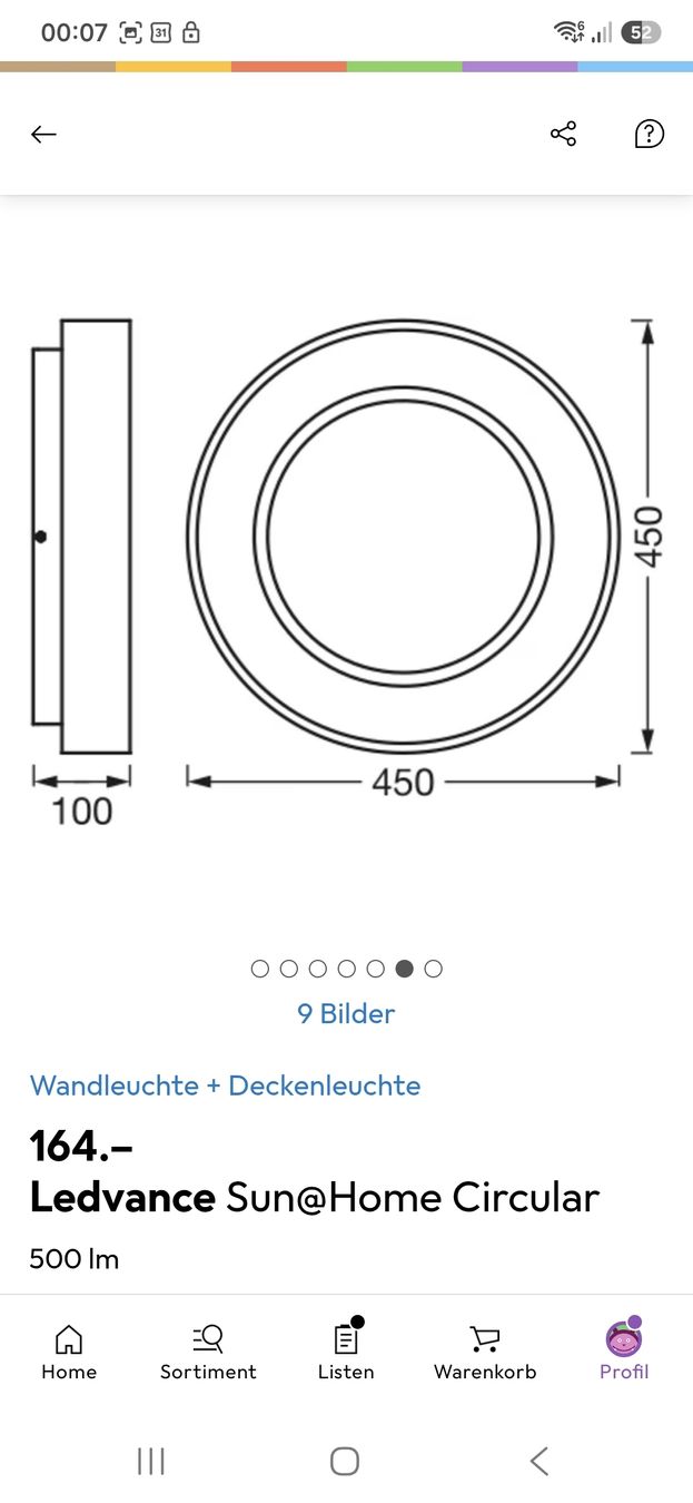 Lampadari & plafoniere: Wand- & Deckenleuchte Ledvance Sun@Home Circular 500lm – Nuovo (secondo la descrizione) da Bülach venduto da Slackmann 4