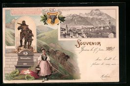 Altdorf, Gesamtansicht, Bauer beim Pfl