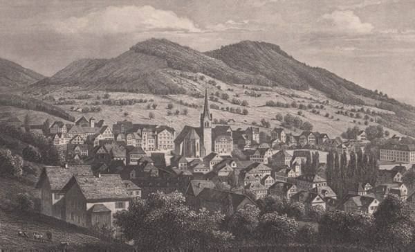 Incisioni: HERISAU, STAHLSTICH 1887 – Antico da Grüningen venduto da Kartensammler 2
