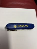 Sackmesser mit Aufdruck „HASTAG“ wo Bau beginnt