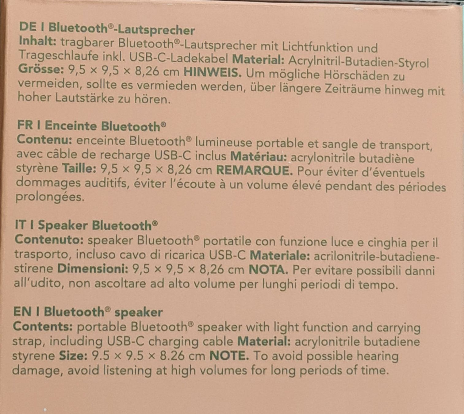 Haut-parleurs: Tragbarer Bluetooth Speaker mit Lichtfunktion – Neuf avec emballage d'origine à Winterthur par bibummi 2