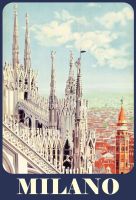 Blechschild-KATHEDRALE MILANO ITALIEN