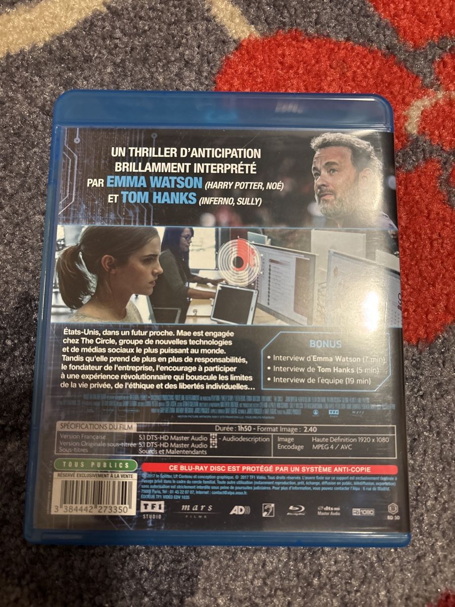 Tutti i DVDs: Blu-ray: The Circle - Avec Emma Watson et Tom Hanks! – Usato da Les Bois venduto da warner10504 1