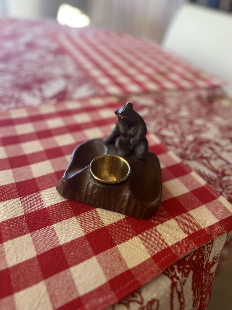 Sculture & Statue: Antiker Bär aus Holz mit Messing Schale – Usato da Saanen venduto da SoniaMichaela 8