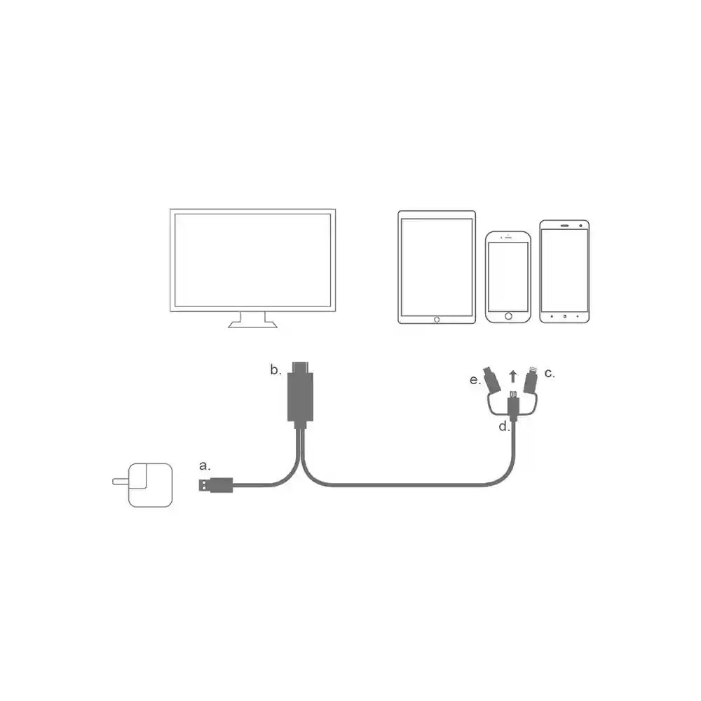 Unità & Adattatore: (1m) 3in1 USB C / Micro USB / Lightning auf HDMI 4K Adapter – Nuovo (secondo la descrizione) da Saas-Fee venduto da naciaa 1