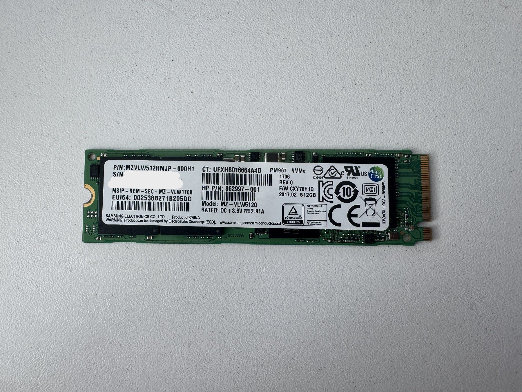Samsung Disques durs: Samsung PM961 NVMe SSD – D'occasion à Bremgarten AG par joker_eat_world