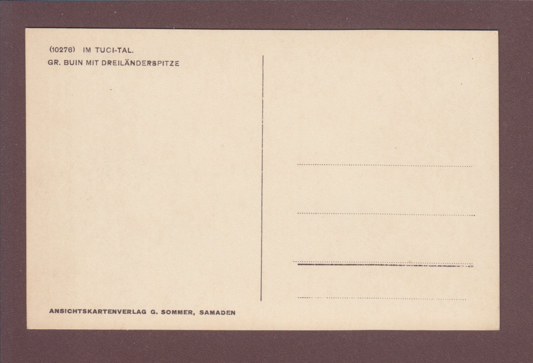 Cartoline postali: Im TUCI-TAL - Gr. BUIN – Usato da Pully venduto da nicecards 1