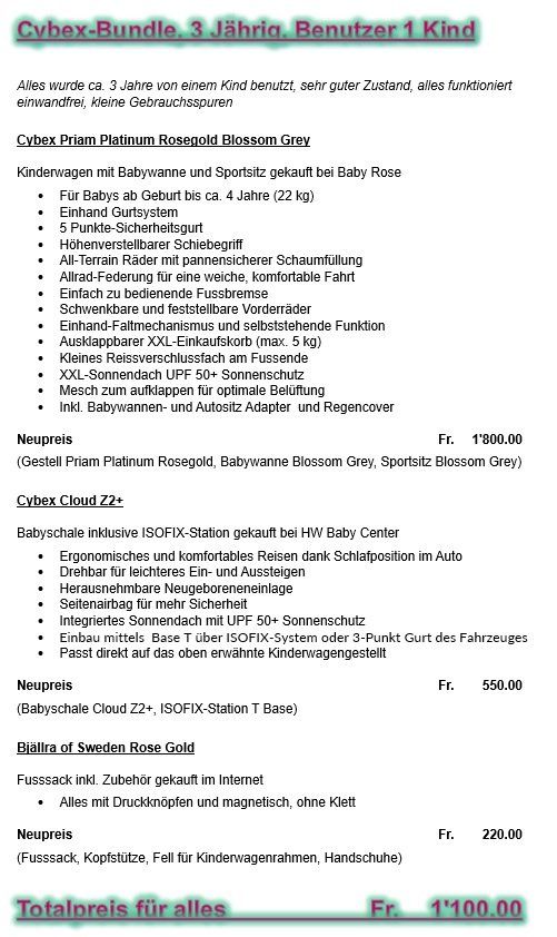 Cybex Poussette: Cybex-Bundle Priam Platinum – D'occasion à Schübelbach par dgr_99lg 9
