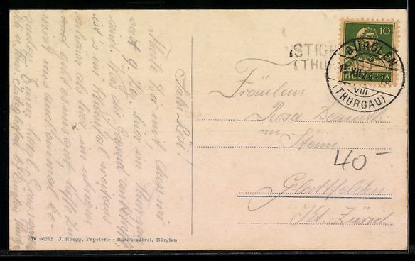 Cartoline postali: Bürglen /Th., Ortsansicht aus der Vogel – Usato da Berlin venduto da bartko-reher 1