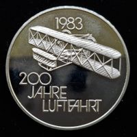 Medaille 200 Jahre Luftfahrt 1983 Silber 15gr. 999/1000