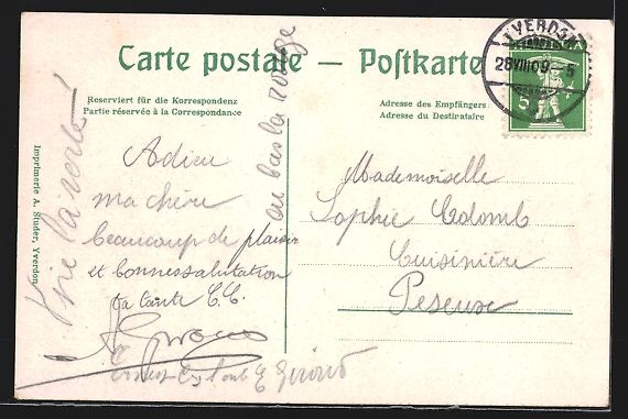 Cartoline postali: AK Yverdon, Le Collège, 1909 – Usato da Berlin venduto da bartko-reher 1