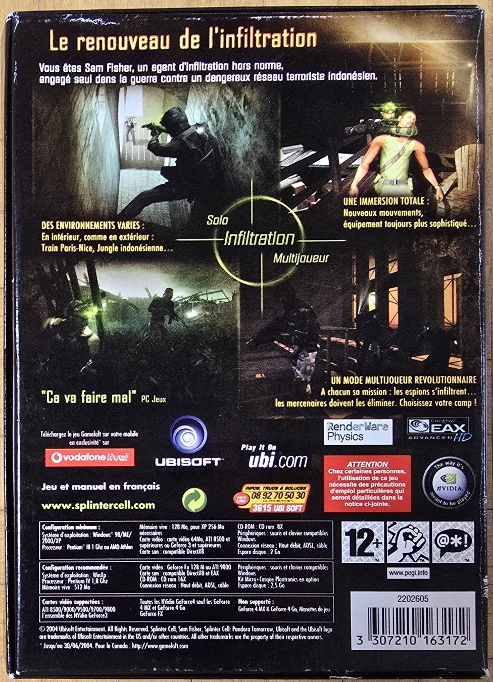 Microsoft Giochi: PC : Splinter Cell - Pandora Tomorrow – Usato da Froideville venduto da xXSebastienXx 1