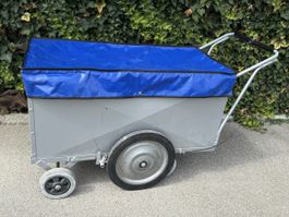 Zeitungswagen / Handwagen mit Bremse & Abdeckplane