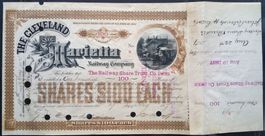 Aktie: The Cleveland and Marietta Railway Company 1887