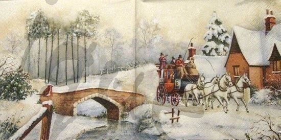 Tovaglioli: Serviette kutschenfahrt (w421) 2Stk. – Nuovo (secondo la descrizione) da Schlatt TG venduto da kreativ-atelier