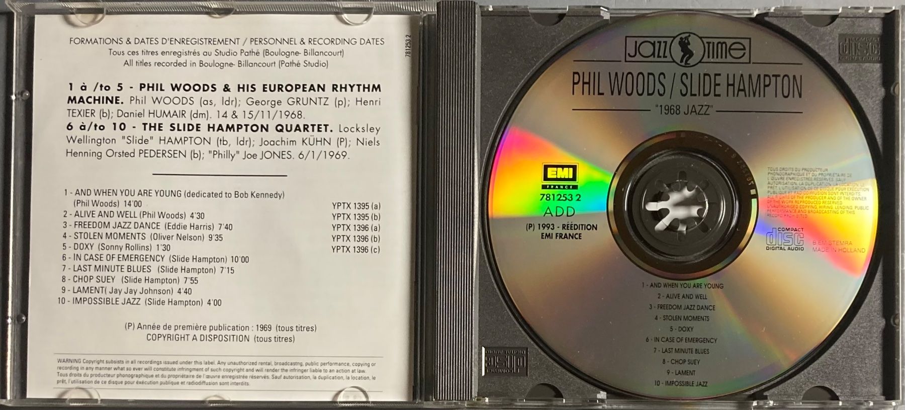 CD: PHIL WOODS / SLIDE HAMPTON - 1968 JAZZ – Usato da Poliez-Pittet venduto da Newtown-Records 2
