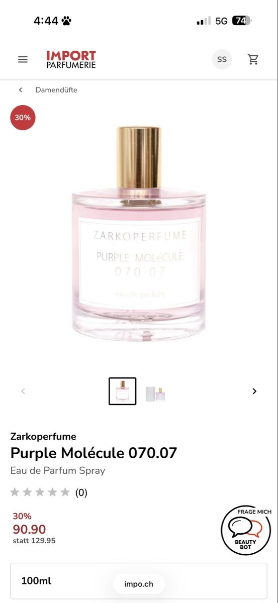 Zarkoperfume Profumi & Eau de Toilette: Zarko Perfume Pink Molecule 100ml – Nuovo e nell'imballaggio originale da Luzern venduto da sas_r89l 4