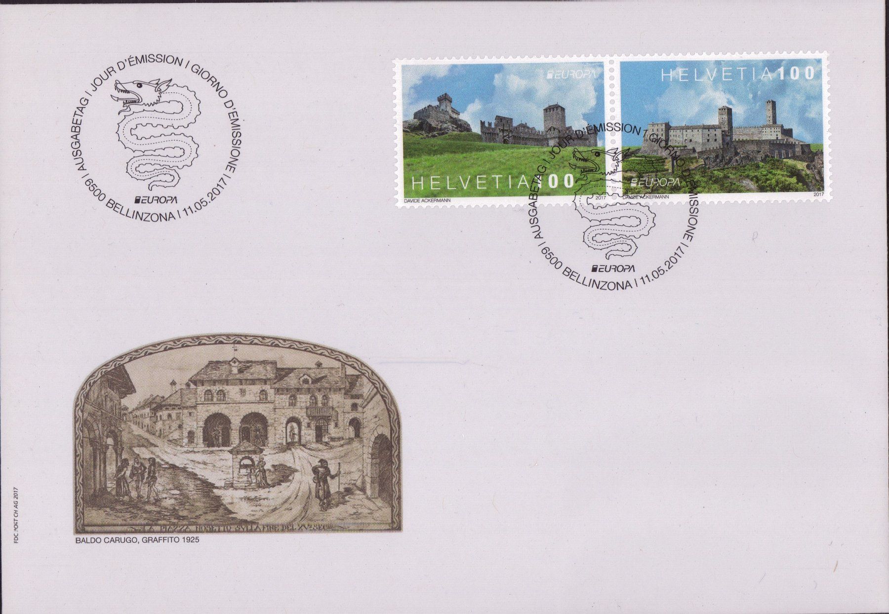 Tutti i francobolli: 2017 FDC Belinzona – Usato da Eggersriet venduto da stamp303