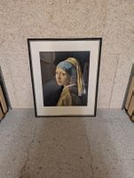 Bild "Mädchen mit Perlenohrhänge" gerahmt. Johannes Vermeer