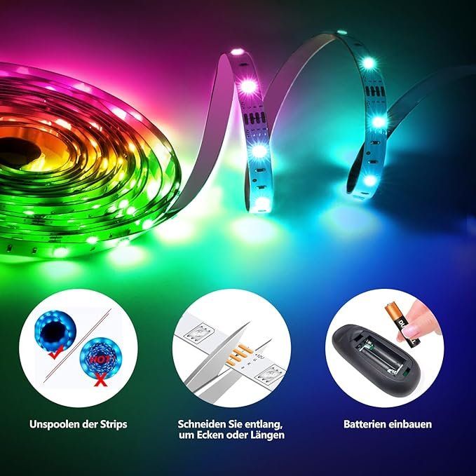 GLPE USB LED Strip 10M RGBW - Bluetooth LED Streifen Mit App Steuerung