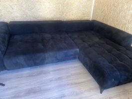 Ecksofa schwarz mit Strukturstoff guter Zustand gebraucht