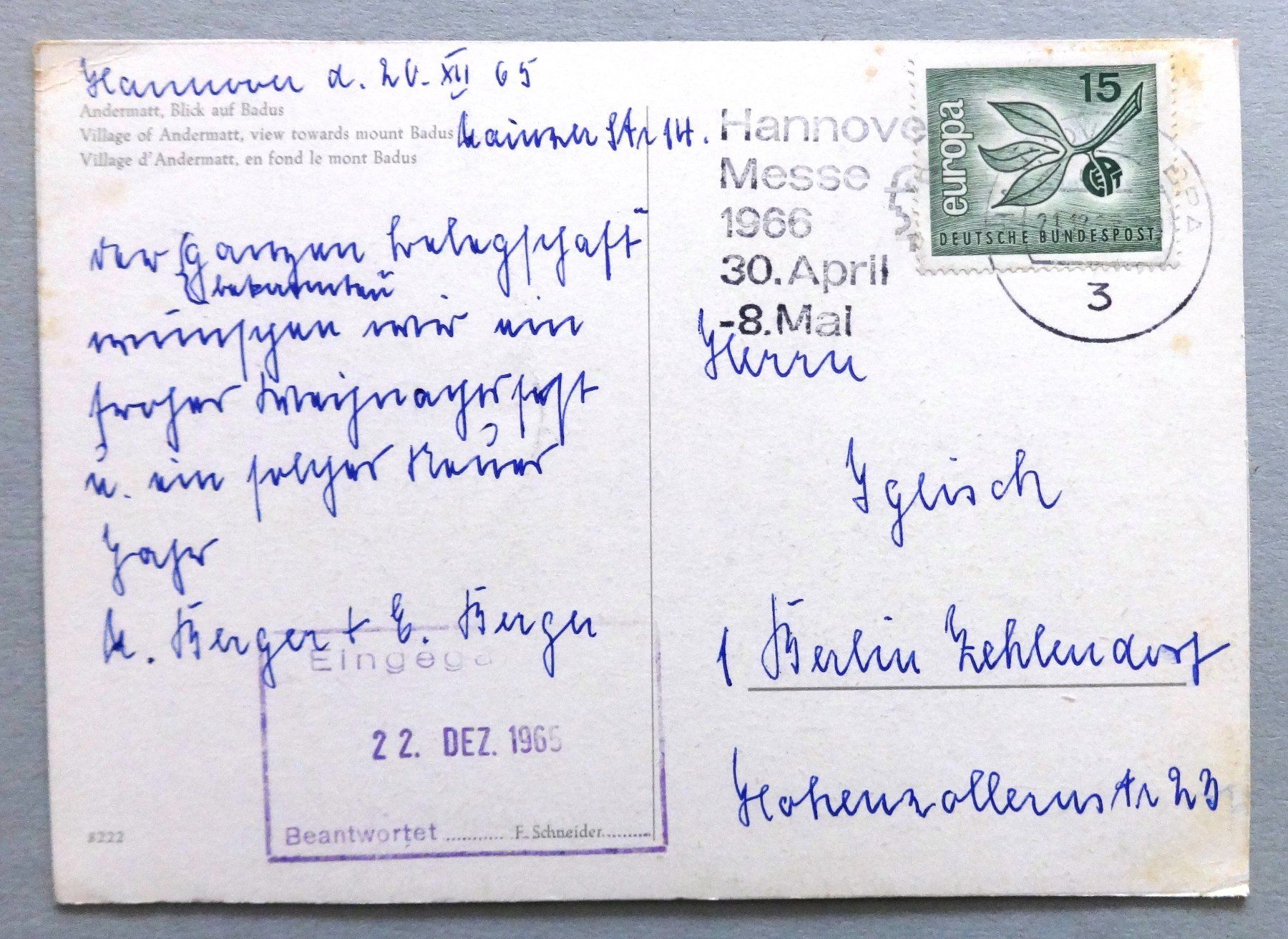 Cartes postales: Andermatt, Blick auf Badus – Défectueux à Fétigny par Billy2miny 1
