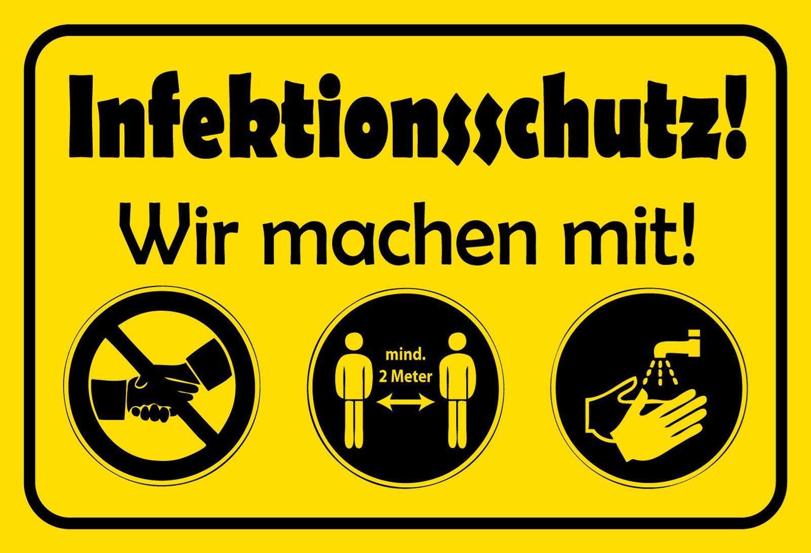 Insegne: Blechschild-CORONA-INFEKTIONSSCHUTZ-WIR – Nuovo e nell'imballaggio originale da Rupperswil venduto da big-one-sale