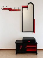 Vintage Garderoben-Set mit Spiegel, Kästchen und Hakenleiste