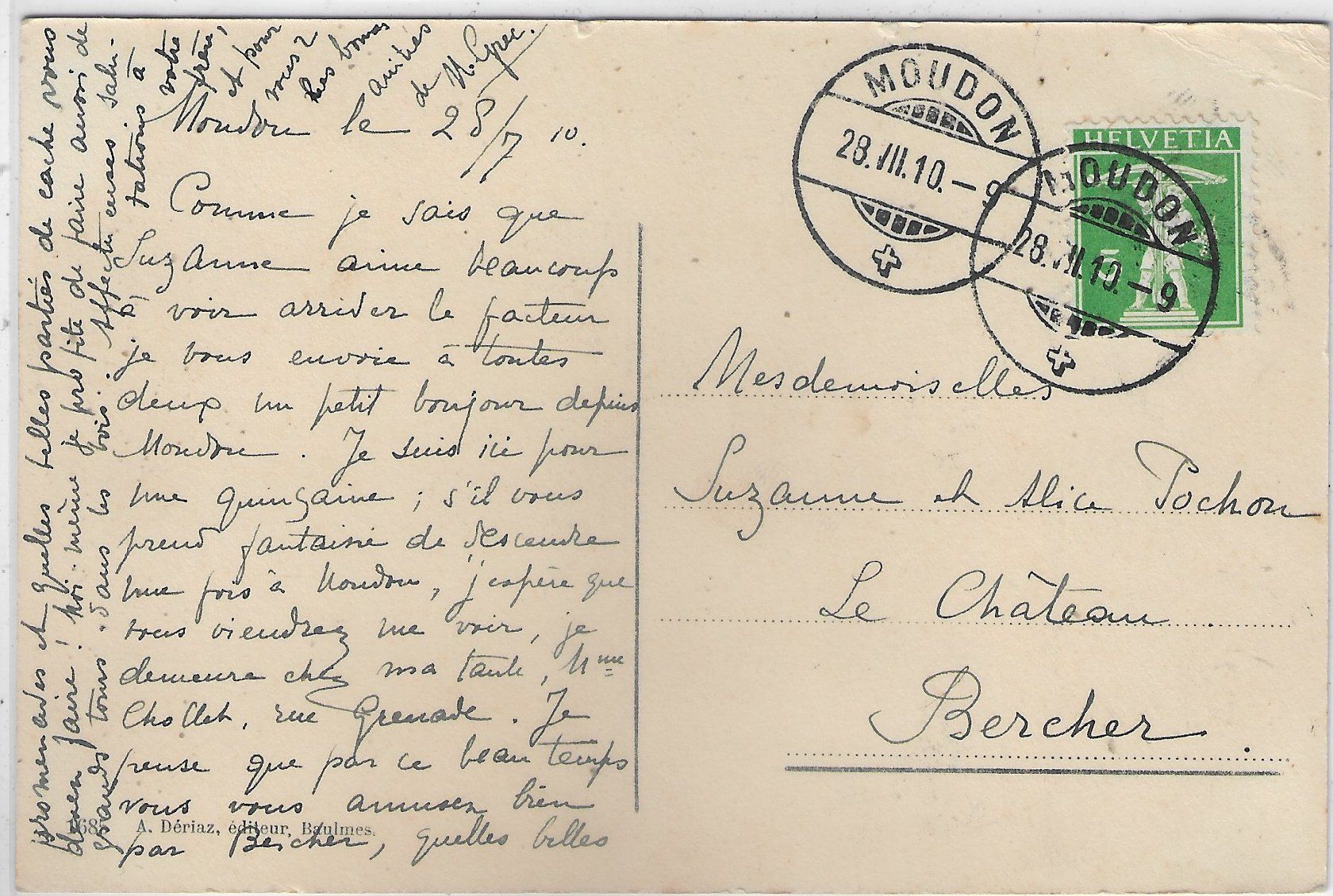 Cartoline postali: Moudon - Le Bourg - animee – Usato da Ettingen venduto da Kartenplanet 1