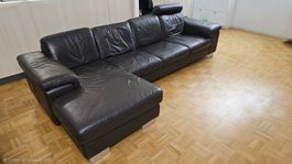Canapé Natuzzi: Canapé cuir 3 places + méridienne