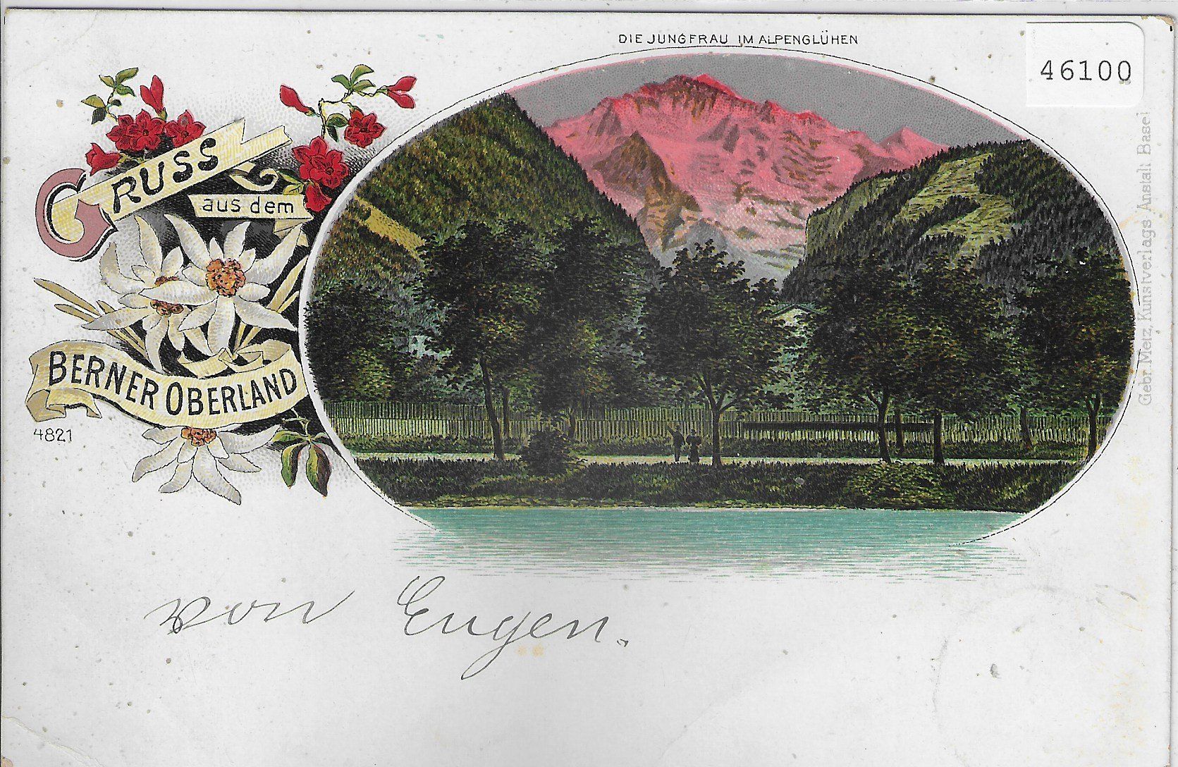 Cartoline postali: Gruss aus dem Berner Oberland  - Litho – Usato da Ettingen venduto da Kartenplanet
