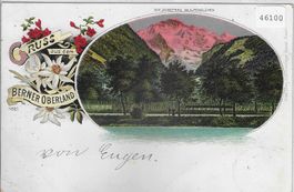 Gruss aus dem Berner Oberland  - Litho