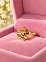 Echte Rose Gold Ring [Zirconia Flower]