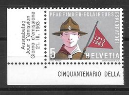 Abart 395.3.02 ** Retouche über A von Helvetia im Rand 1963