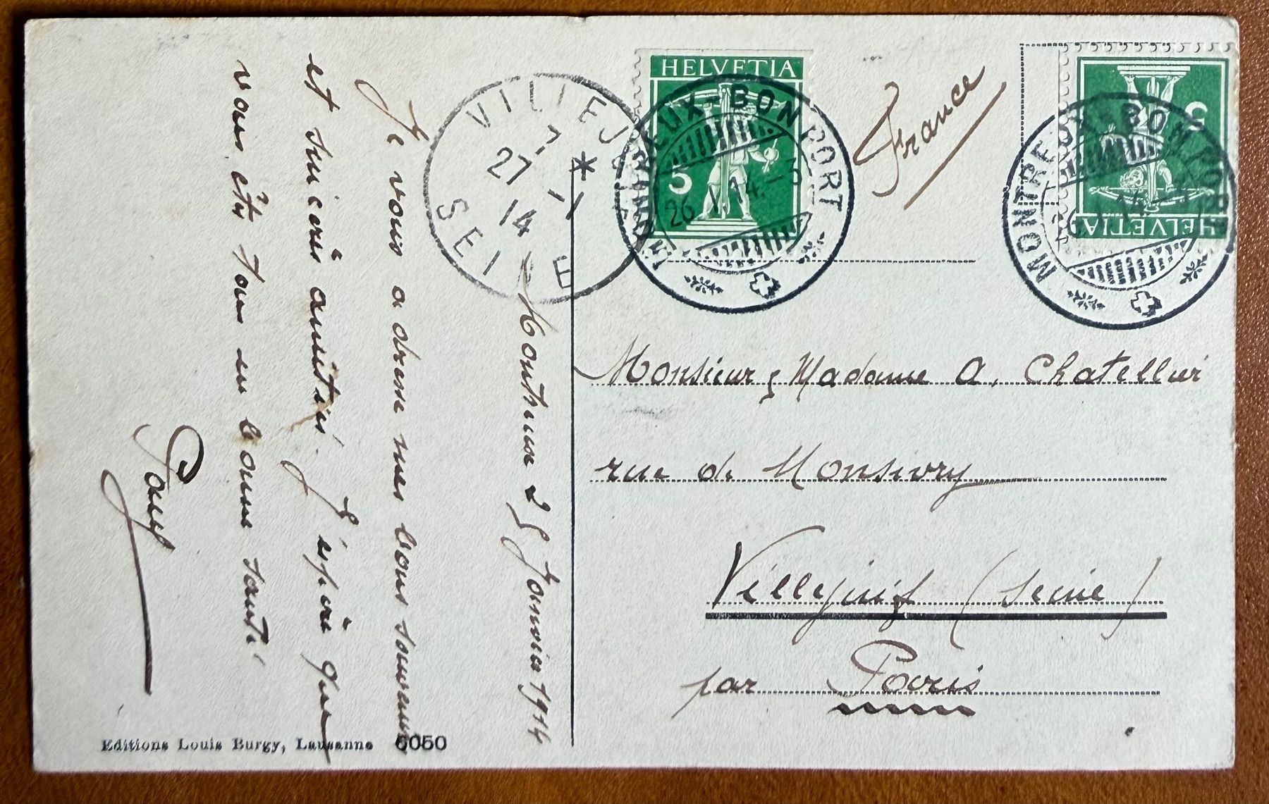 Cartoline postali: Chillon en hivers 1914 – Usato da Lutry venduto da Ediego 1