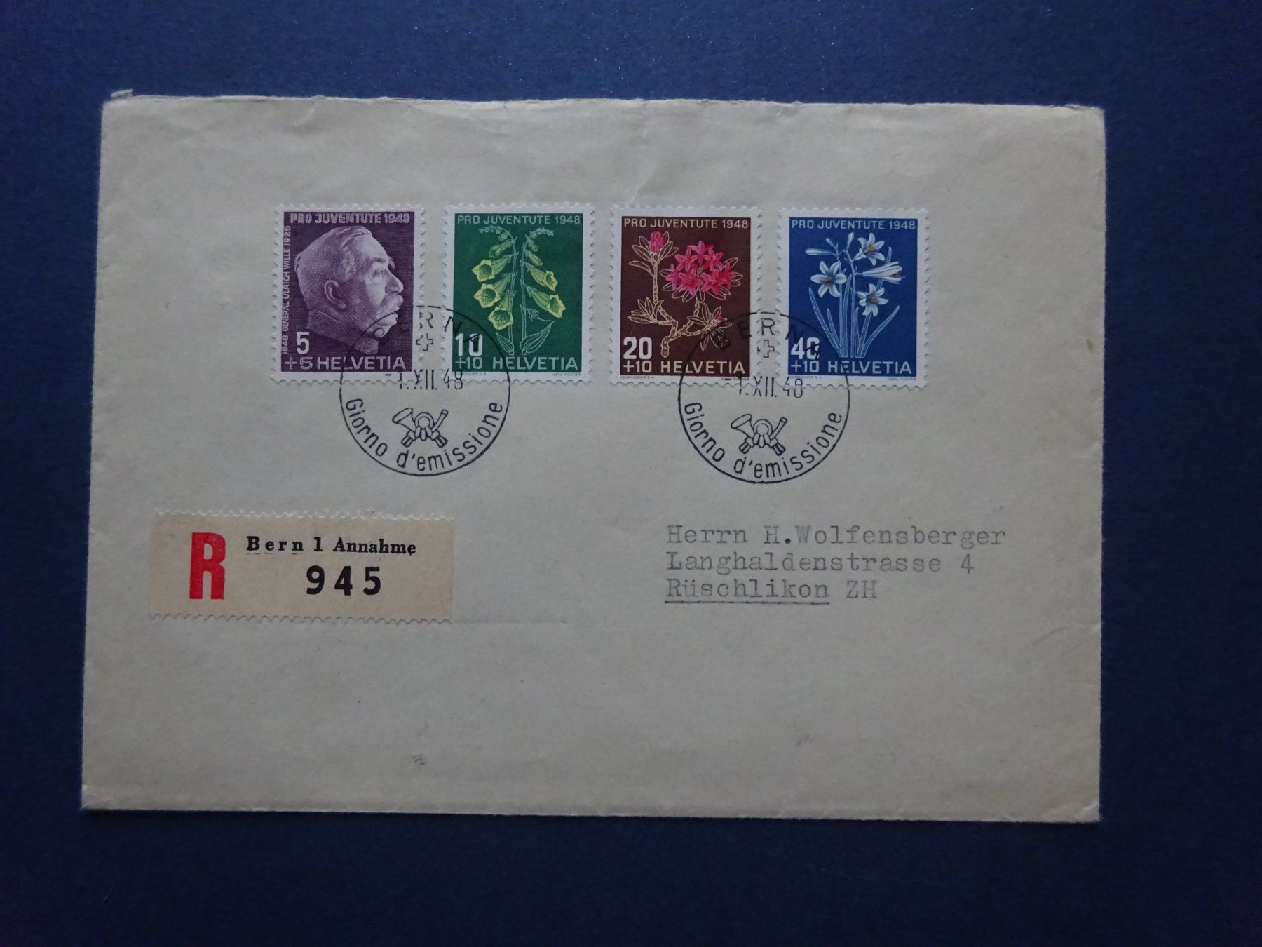 Tutti i francobolli: 1948 Pro Juventute FDC BERNA – Usato da Appenzell-Steinegg venduto da adi1975 1
