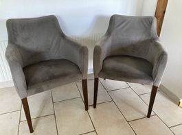 2 Armlehnstühle, Kare Design, "Mode Velvet", Grau