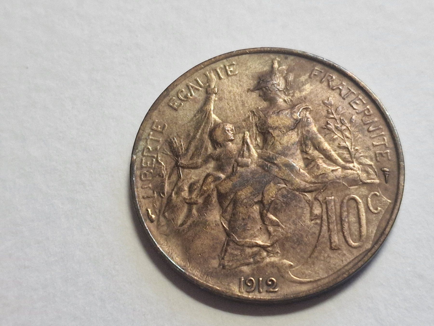 Alle Münzen: Frankreich 10- Cent 1912. – Gebraucht aus Zürich von Moreira01 3