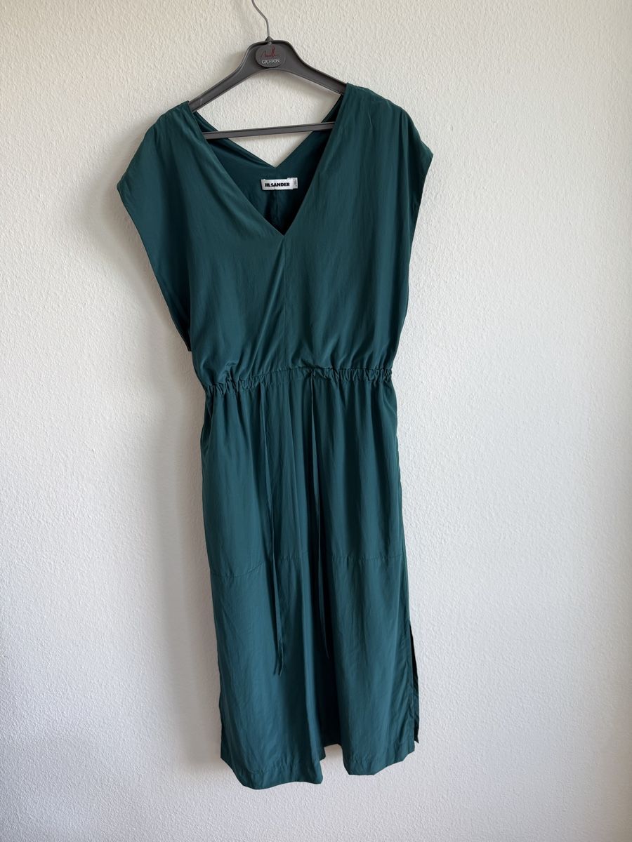 Jil Sander Vestiti: Robe en soie 100 % vert émeraude Jil Sander – Usato da Cressier FR venduto da Kvito4ka 1