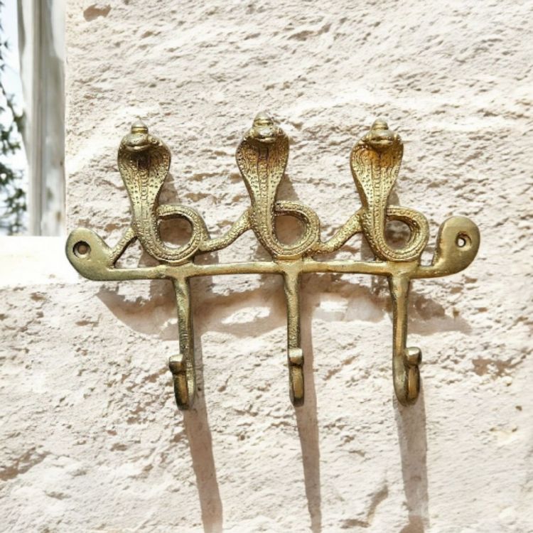 Lot 3 Crochets Muraux En Laiton Doré IS – Pour Suspendre Cadres, Arbres, Déco